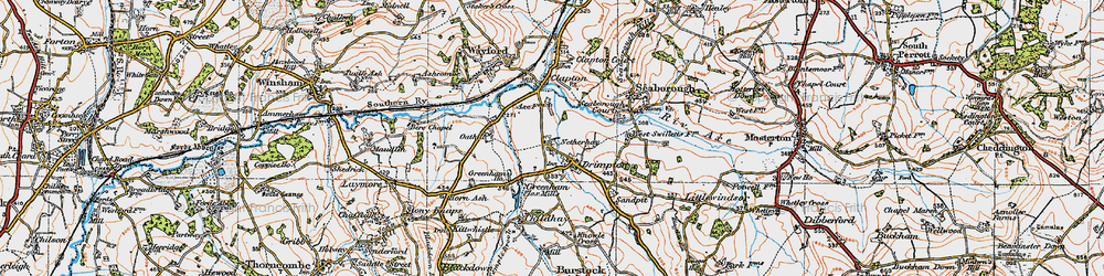 Old map of Netherhay in 1919