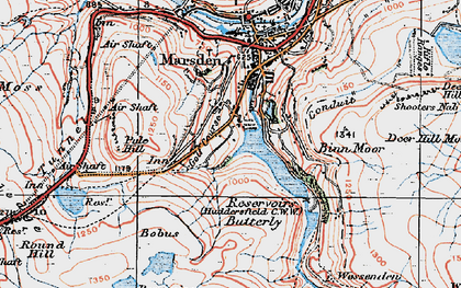 Old map of Black Moss Resr in 1924