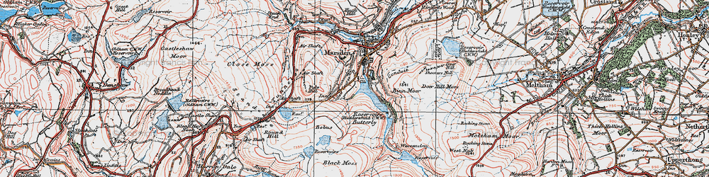 Old map of Black Moss Resr in 1924