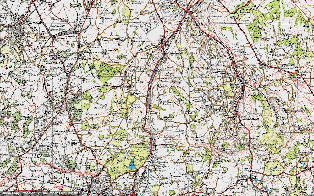 Old Map of Netherne on-the-Hill, 1920 in 1920
