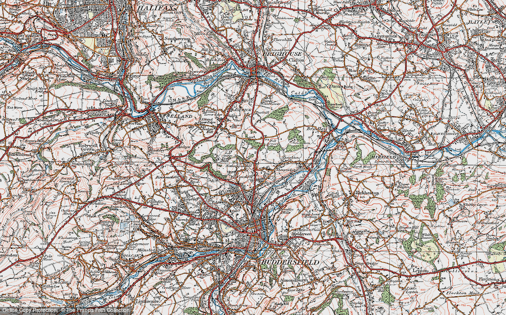 Old Map of Netheroyd Hill, 1925 in 1925