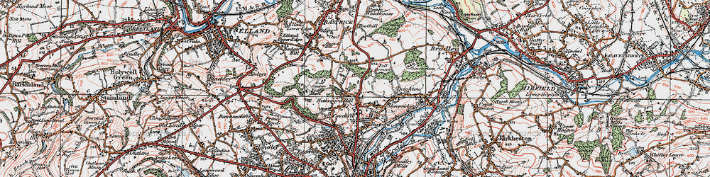Old map of Netheroyd Hill in 1925