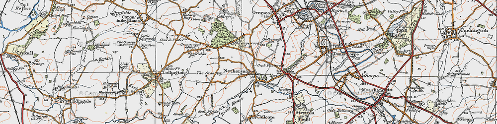 Old map of Acresford in 1921