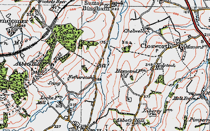 Old map of Netherstoke in 1919