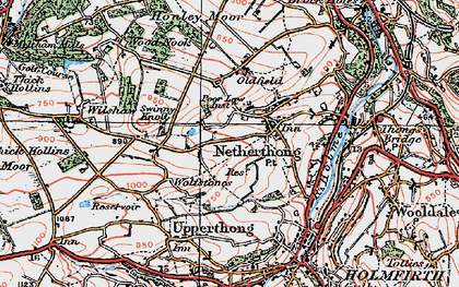 Old map of Netherthong in 1924