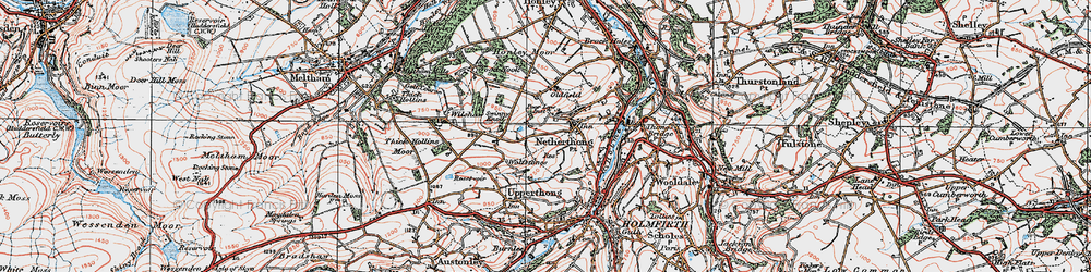 Old map of Netherthong in 1924