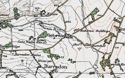 Old map of Biddlestone Edge in 1925