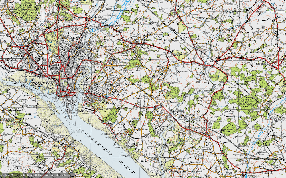 Old Map of Netley Hill, 1919 in 1919