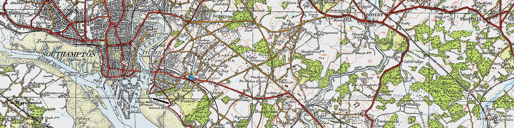 Old map of Netley Hill in 1919