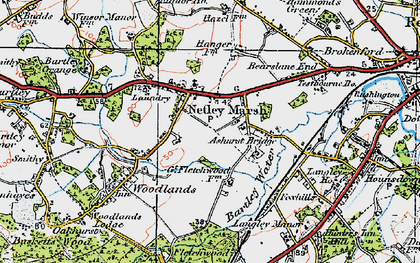 Old map of Netley Marsh in 1919