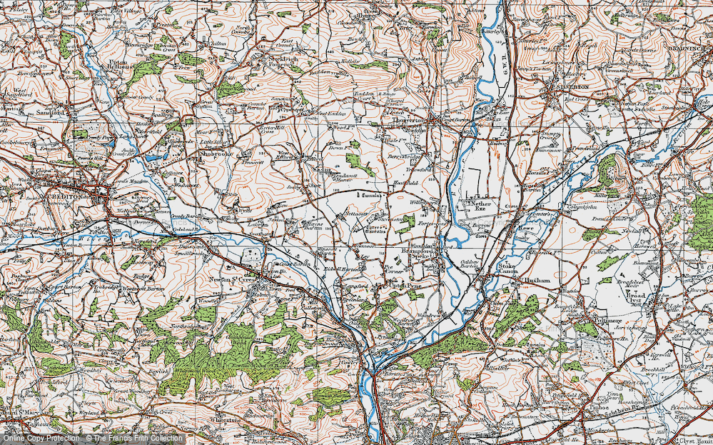 Old Map of Nettacott, 1919 in 1919