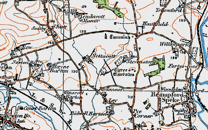 Old map of Nettacott in 1919