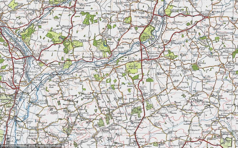 Old Map of Netteswell, 1919 in 1919