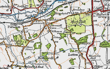 Old map of Netteswell in 1919