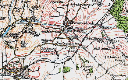 Old map of Nettlecombe in 1919