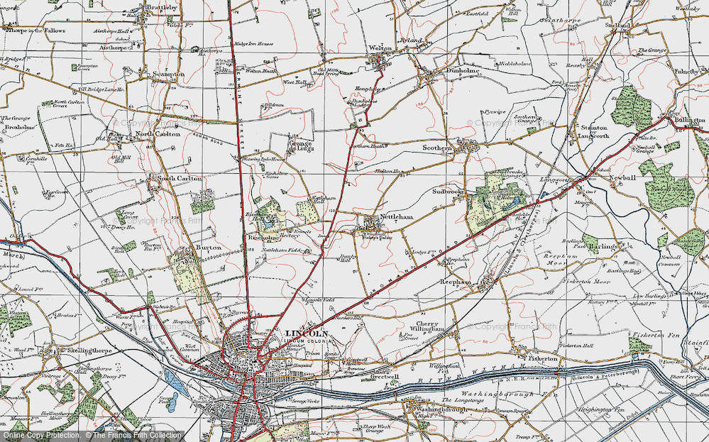Old Map of Nettleham, 1923 in 1923