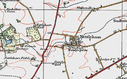 Old map of Nettleham in 1923