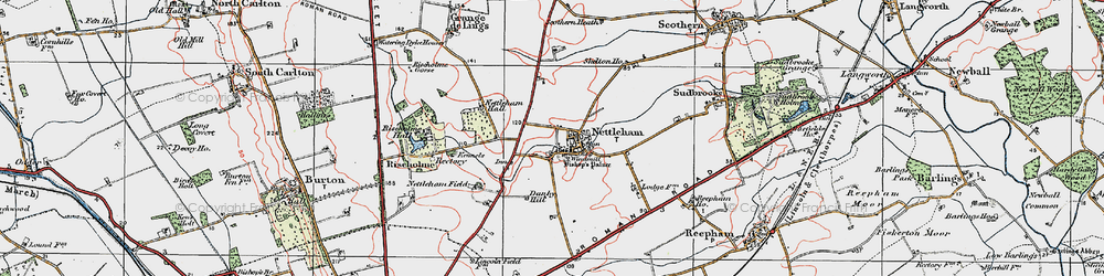 Old map of Nettleham in 1923