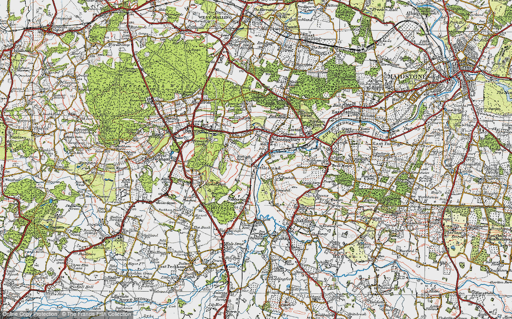 Old Map of Nettlestead, 1920 in 1920