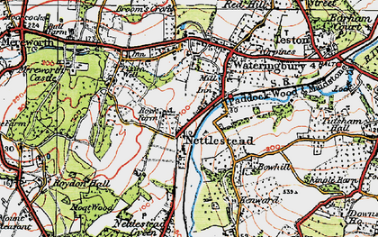 Old map of Nettlestead in 1920