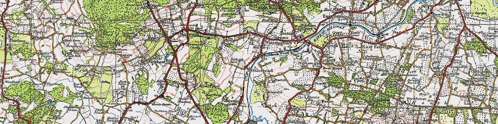 Old map of Nettlestead in 1920