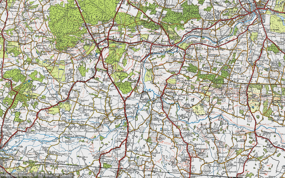 Old Map of Historic Map covering Bow Hill Ho in 1920
