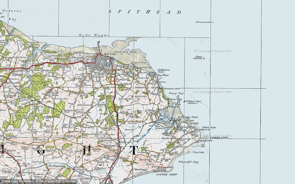 Old Map of Historic Map covering Bullen Ho in 1919