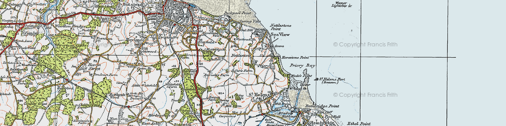Old map of Nettlestone in 1919