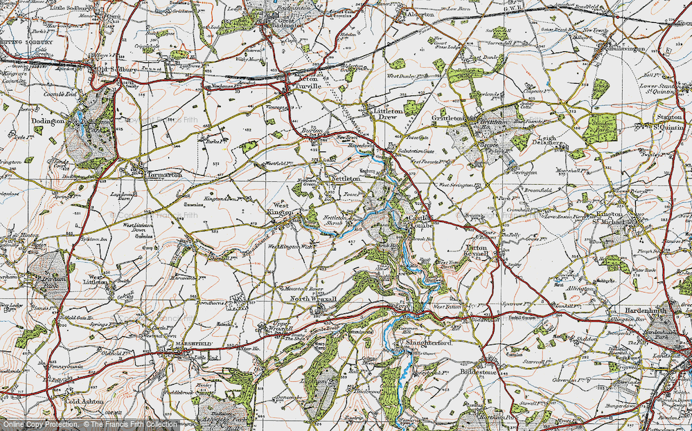 Old Map of Nettleton Shrub, 1919 in 1919