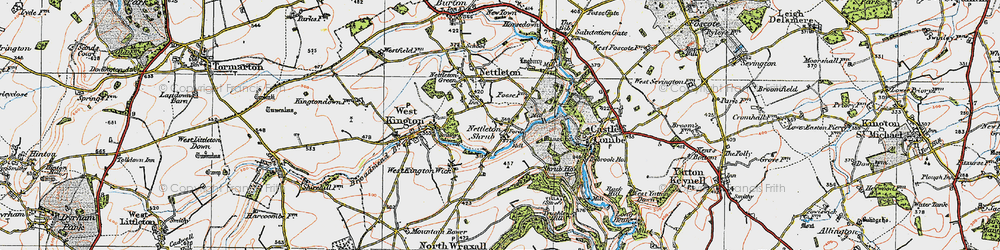 Old map of Nettleton Shrub in 1919