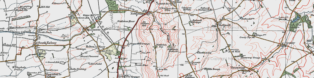 Old map of Nettleton Top in 1923