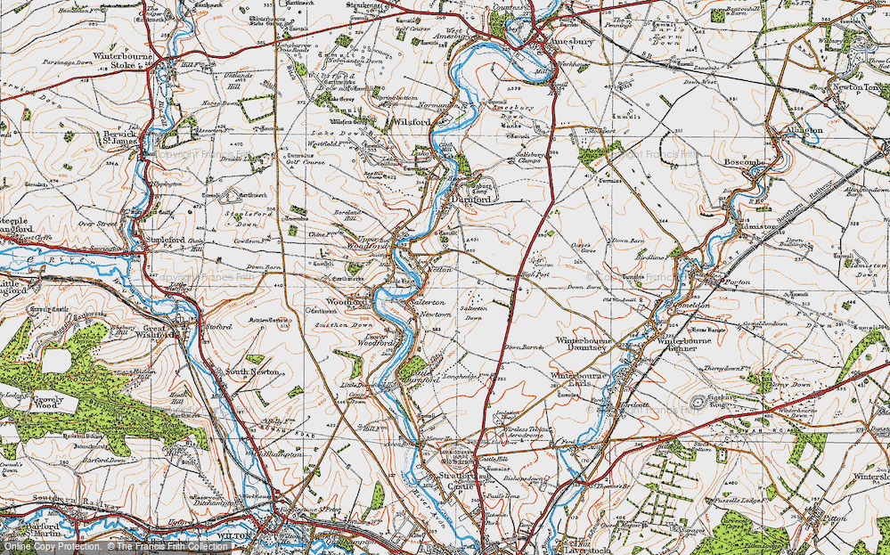 Old Map of Historic Map covering High Post in 1919