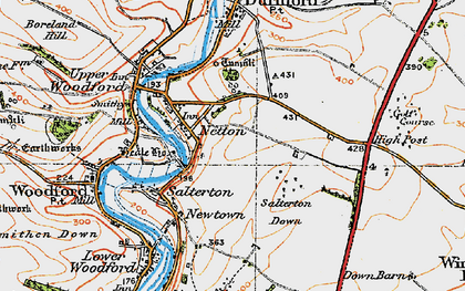 Old map of Netton in 1919
