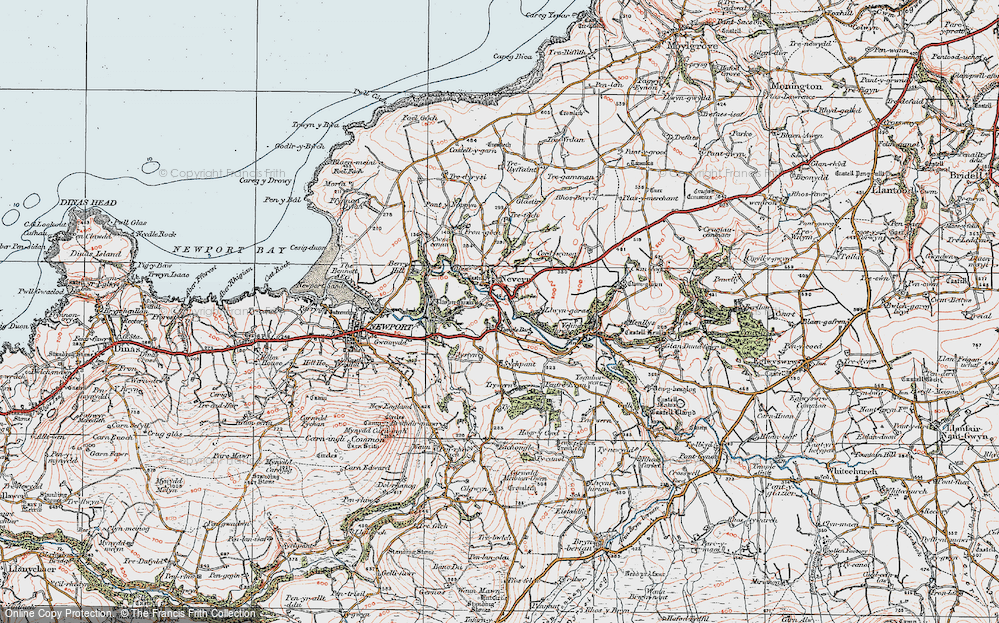 Old Map of Historic Map covering Brithdir Mawr in 1923