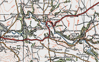 Old map of Nevern in 1923