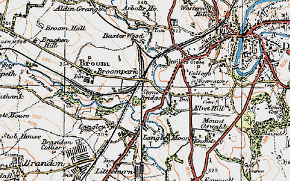 Old map of Nevilles Cross in 1925