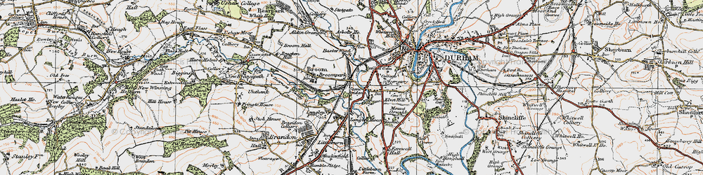 Old map of Nevilles Cross in 1925