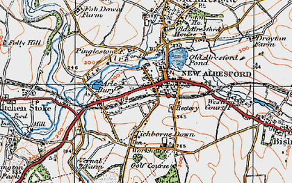 Old map of Alresford Ho in 1919