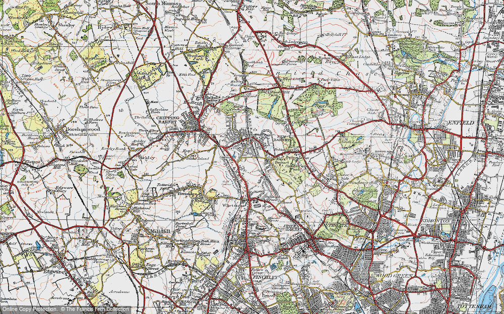 Old Map of New Barnet, 1920 in 1920