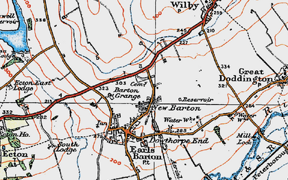 Old map of New Barton in 1919