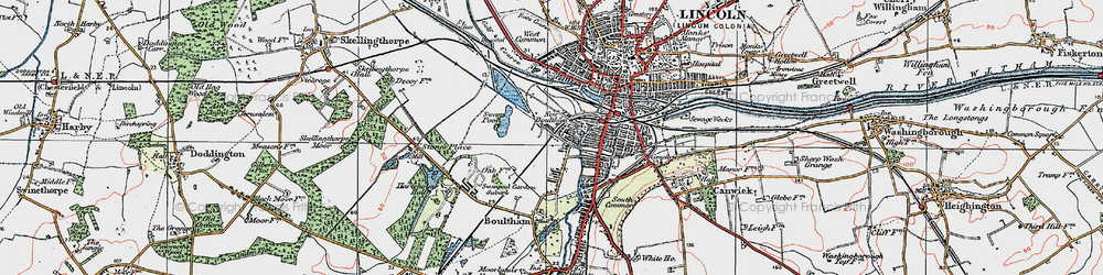Old map of New Boultham in 1923