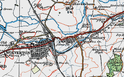 Old map of New Bradwell in 1919