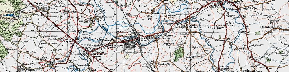Old map of New Bradwell in 1919