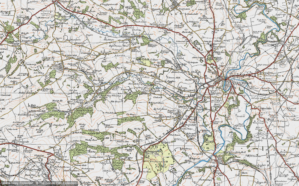 Old Map of New Brancepeth, 1925 in 1925