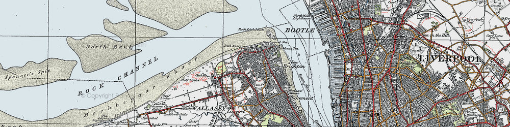 Old map of New Brighton in 1923