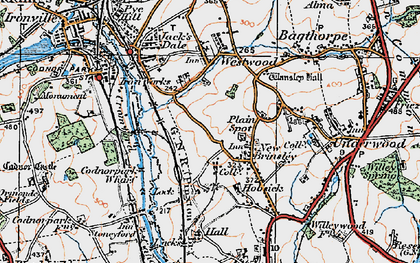 Old map of New Brinsley in 1921