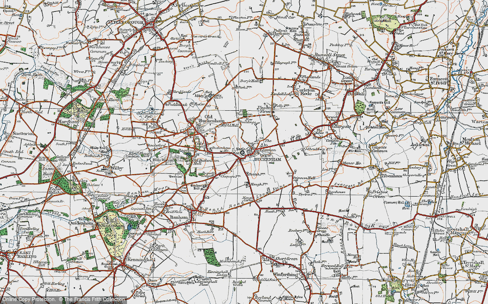 Old Map of New Buckenham, 1920 in 1920