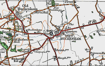 Old map of New Buckenham in 1920