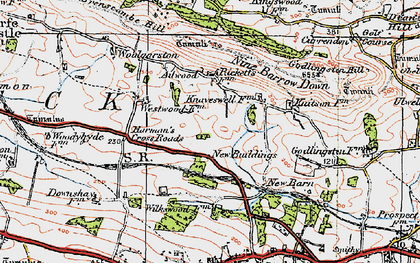Old map of New Buildings in 1919