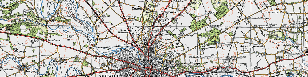 Old map of New Catton in 1922